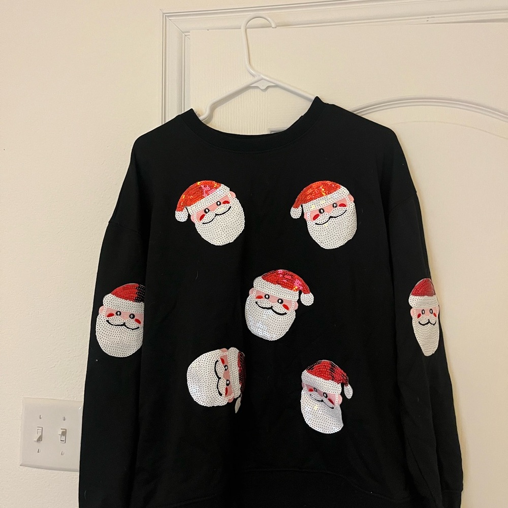 Black Santa Face Sweater